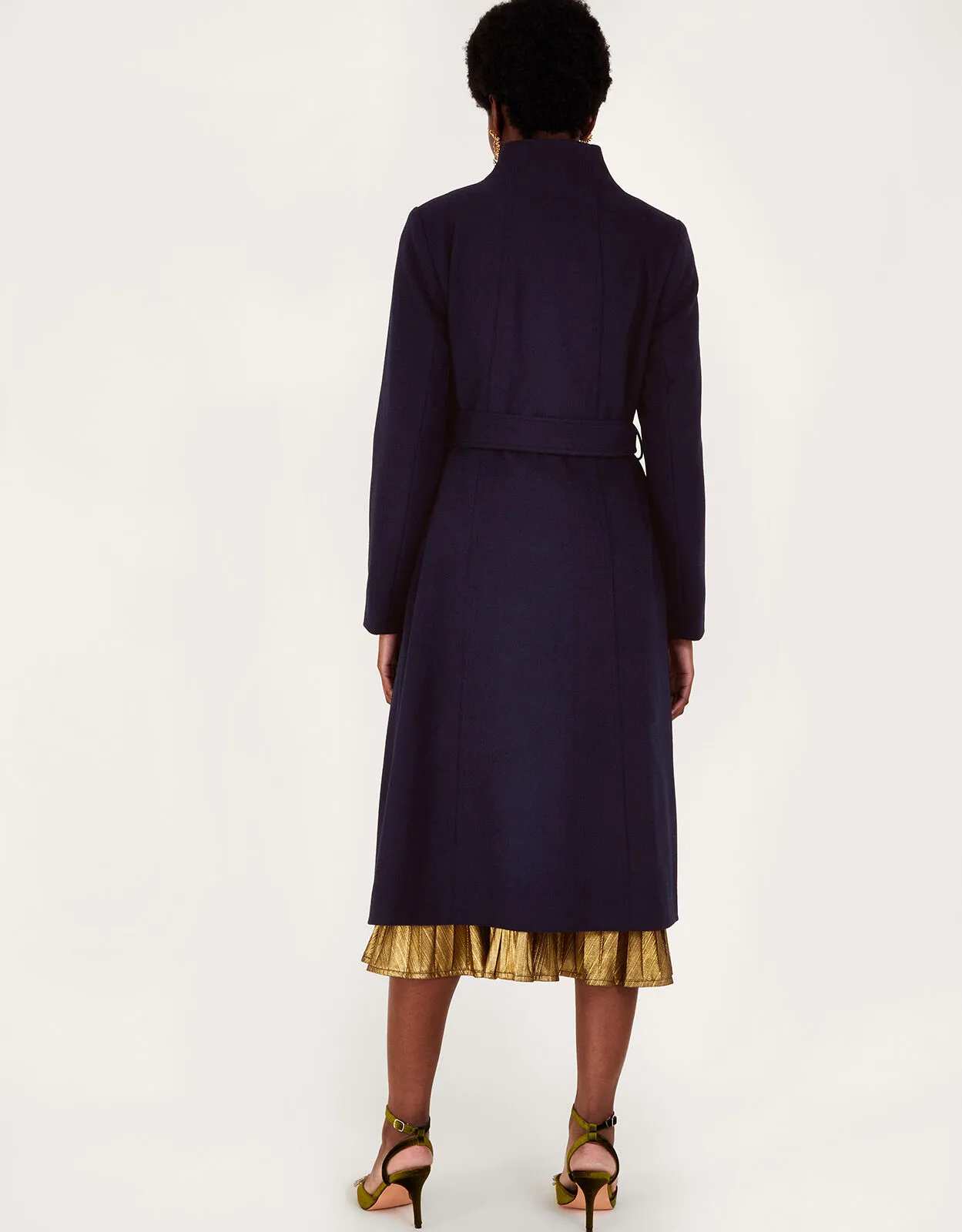 Saskia Belted Coat Blue