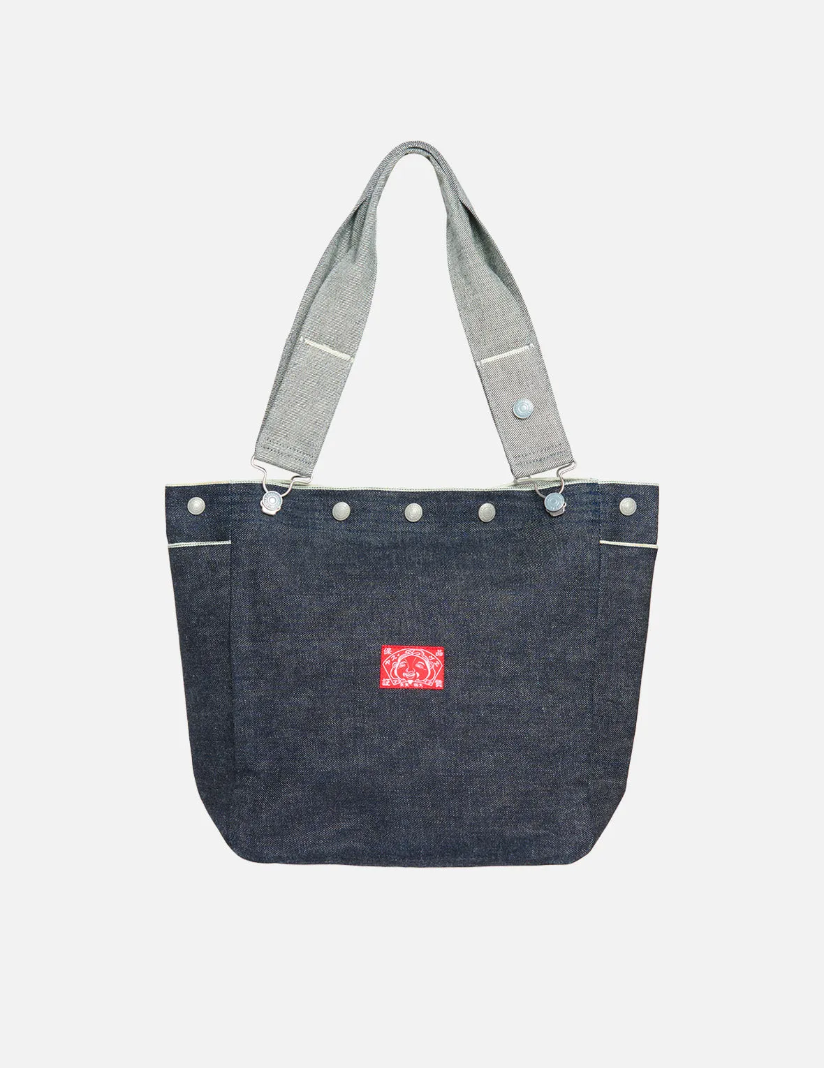 Seagull Embroidered Pocket Two-way Denim Tote Bag