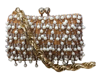 Serpui Charlotte Pearl Bag, Light Honey