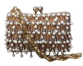 Serpui Charlotte Pearl Bag, Light Honey