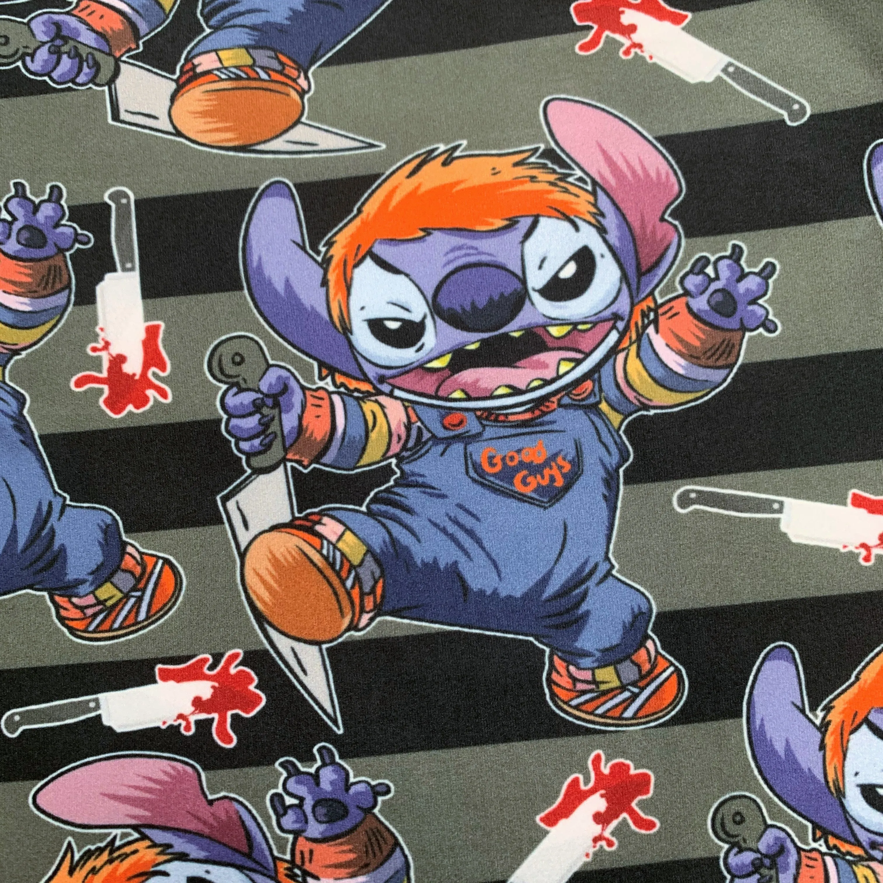 Stitch Chucky Soft Striped Halloween Leggings