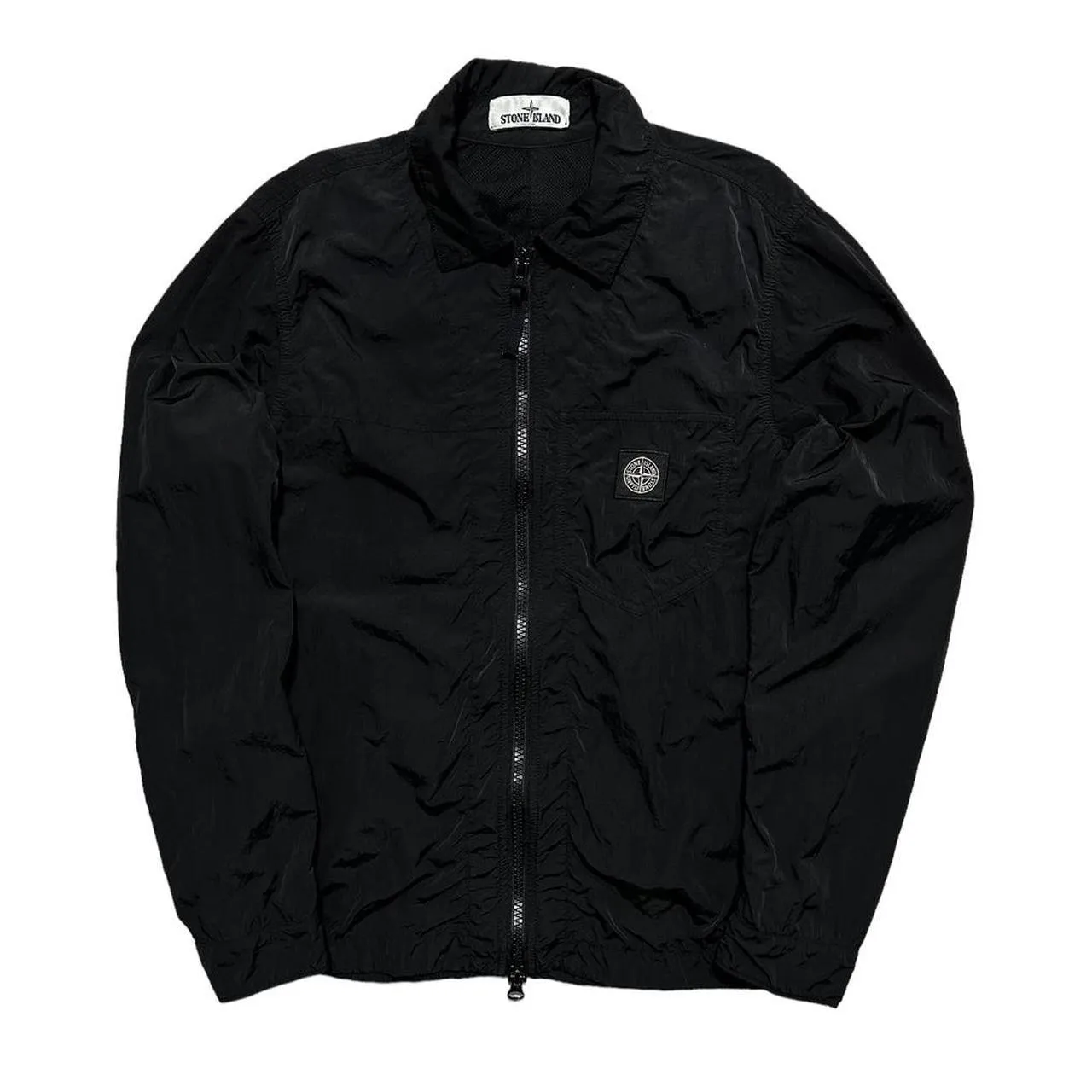 Stone Island Side Patch Nylon Black Overshirt