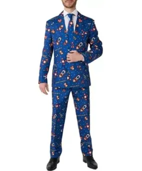 Suitmeister Men's Retro Gamer Navy 2 Piece Suit + Tie