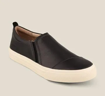 Taos Twin Gore Lux Leather Slip-On Sneaker- Black Smooth Leather