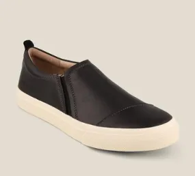 Taos Twin Gore Lux Leather Slip-On Sneaker- Black Smooth Leather