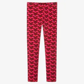 Teen Girls Pink Greca Leggings