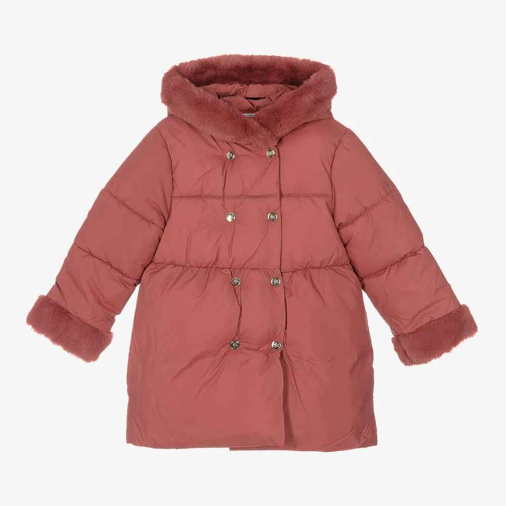 Terracotta Pink Puffer Coat