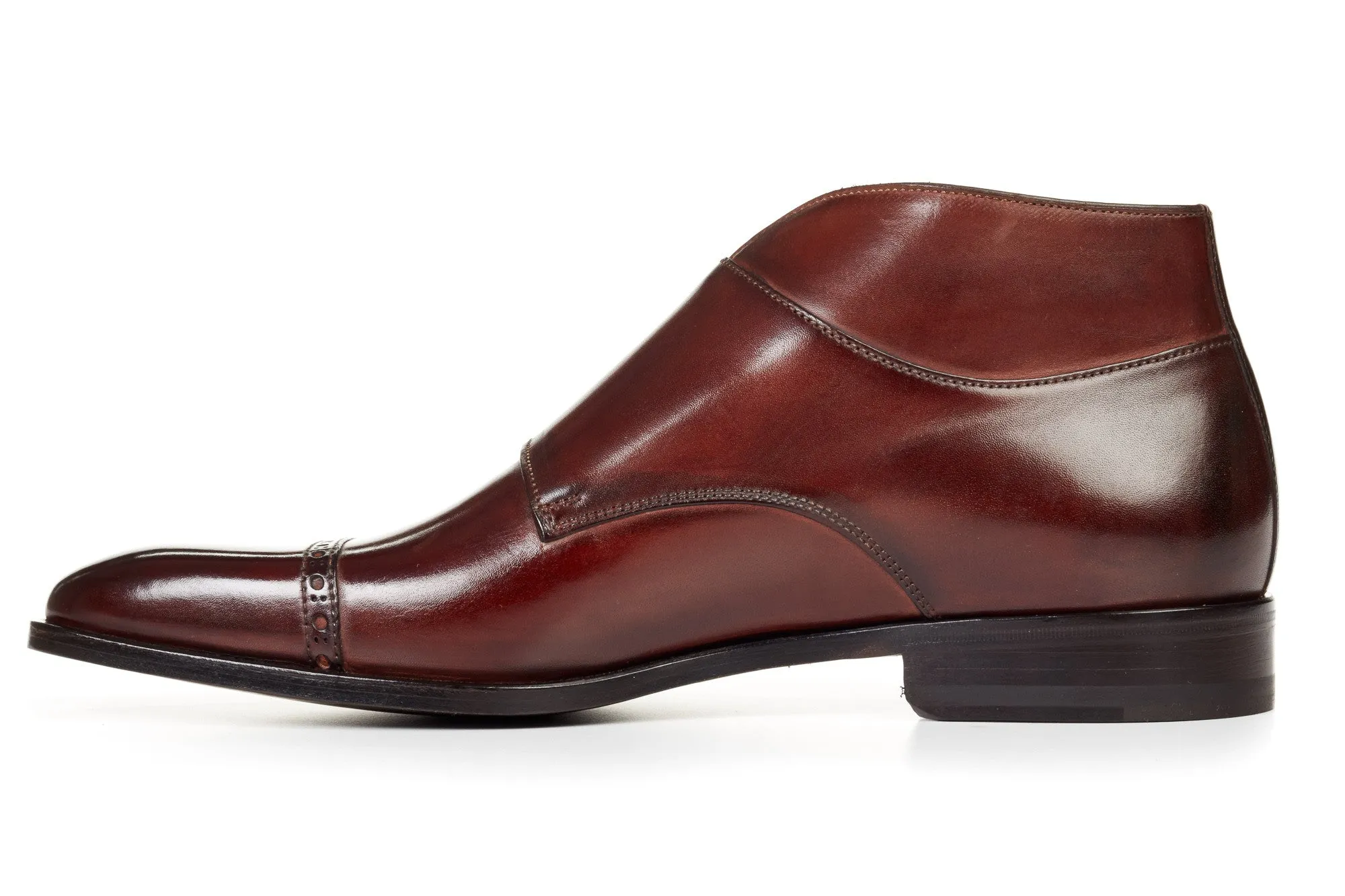 The Heston Double Monk Strap Boot - Chocolate