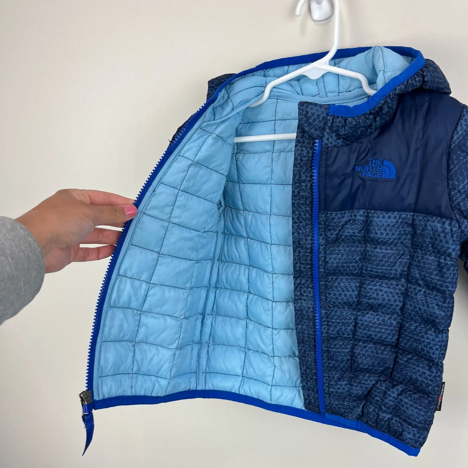 The North Face Boys ThermboBall Hooded Jacket Blue 18-24 Months