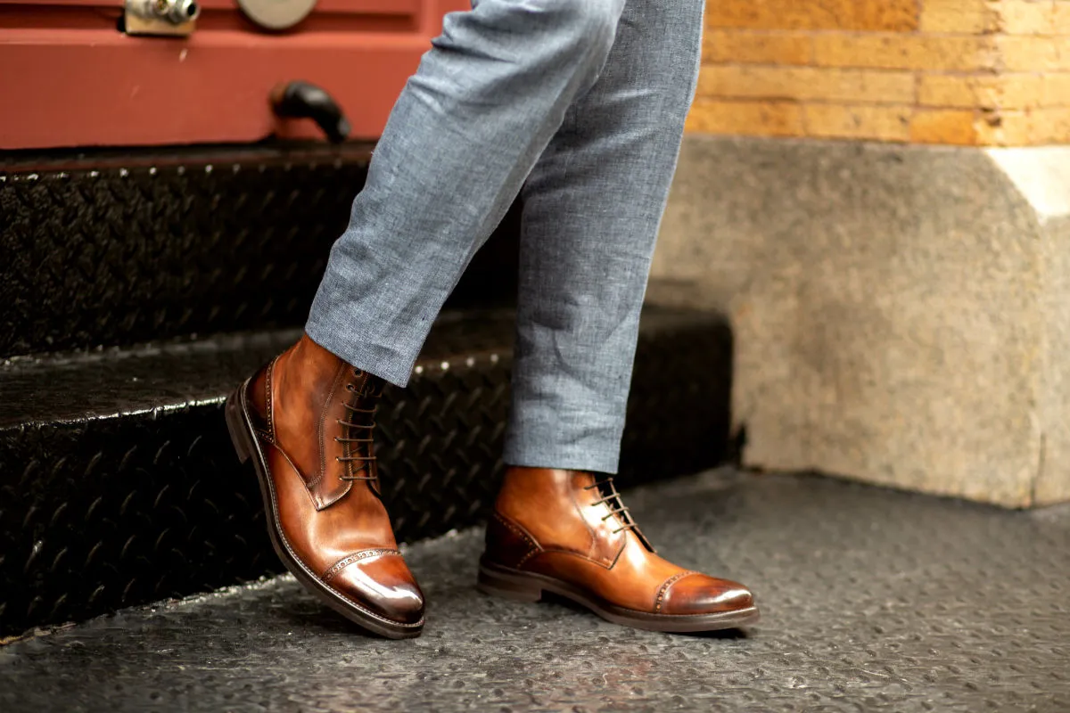 The Presley Lace-Up Boot - Brown - Rubber Sole