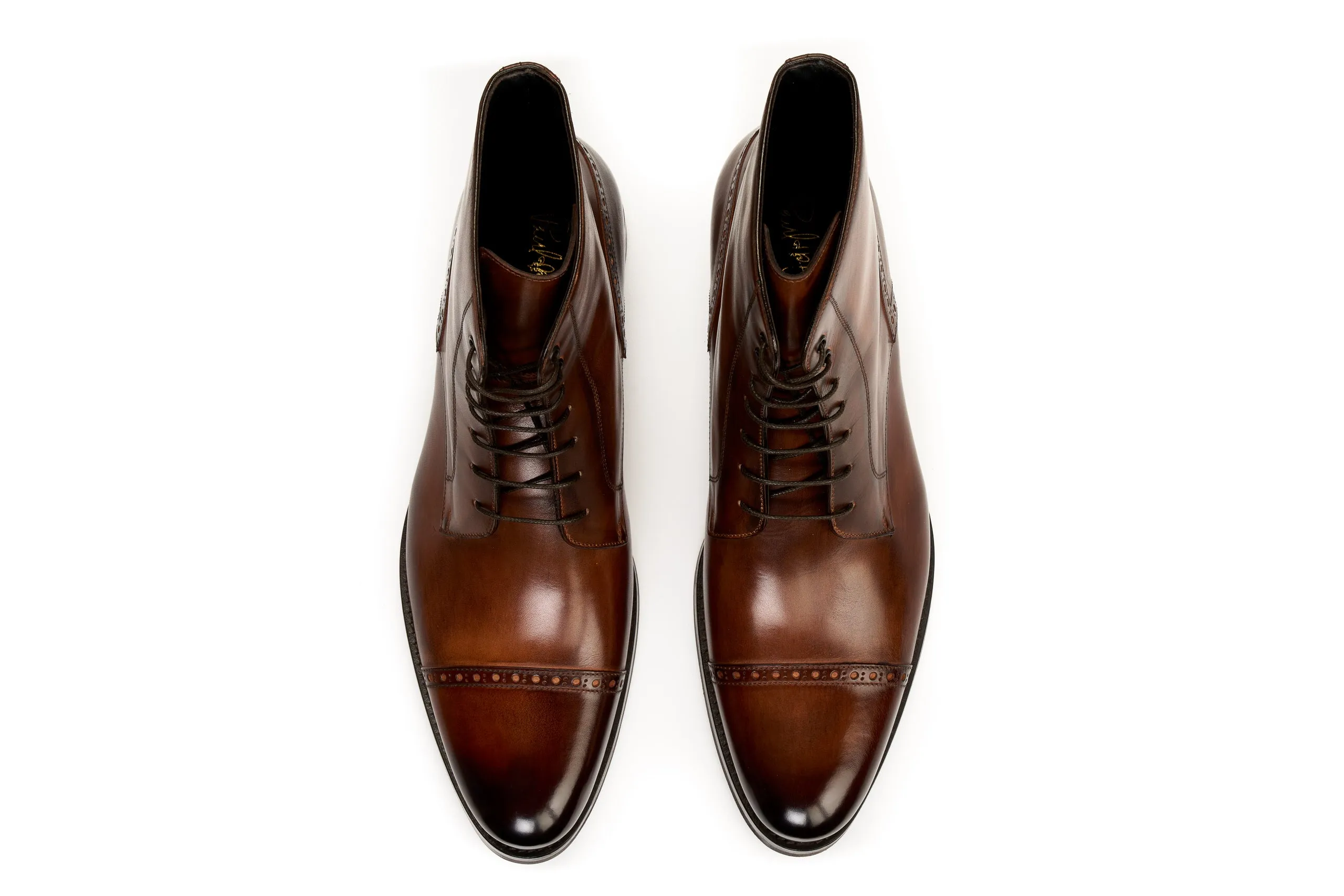 The Presley Lace-Up Boot - Brown - Rubber Sole