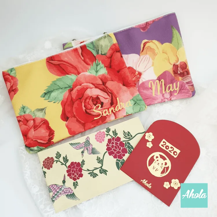 【Trendy Big Flowers】Pouch Bag 時尚大花圖案小袋