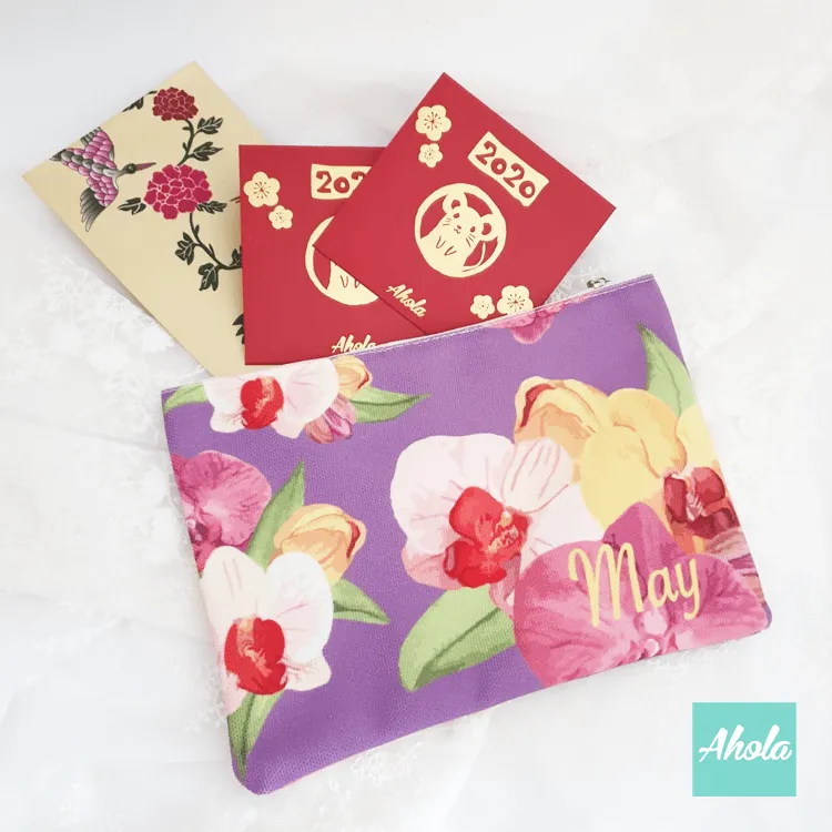 【Trendy Big Flowers】Pouch Bag 時尚大花圖案小袋