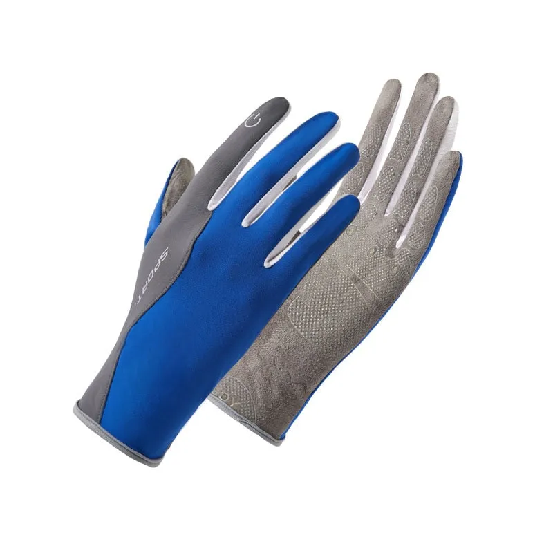 Unisex Breathable Ice Silk Non-slip Sunscreen Cool Driving Gloves