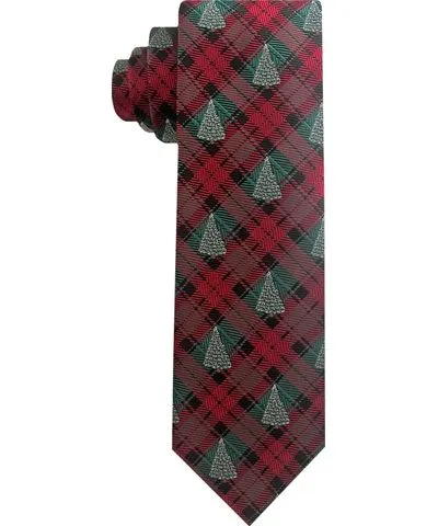 Van Heusen Men's Christmas Tree Plaid Tie