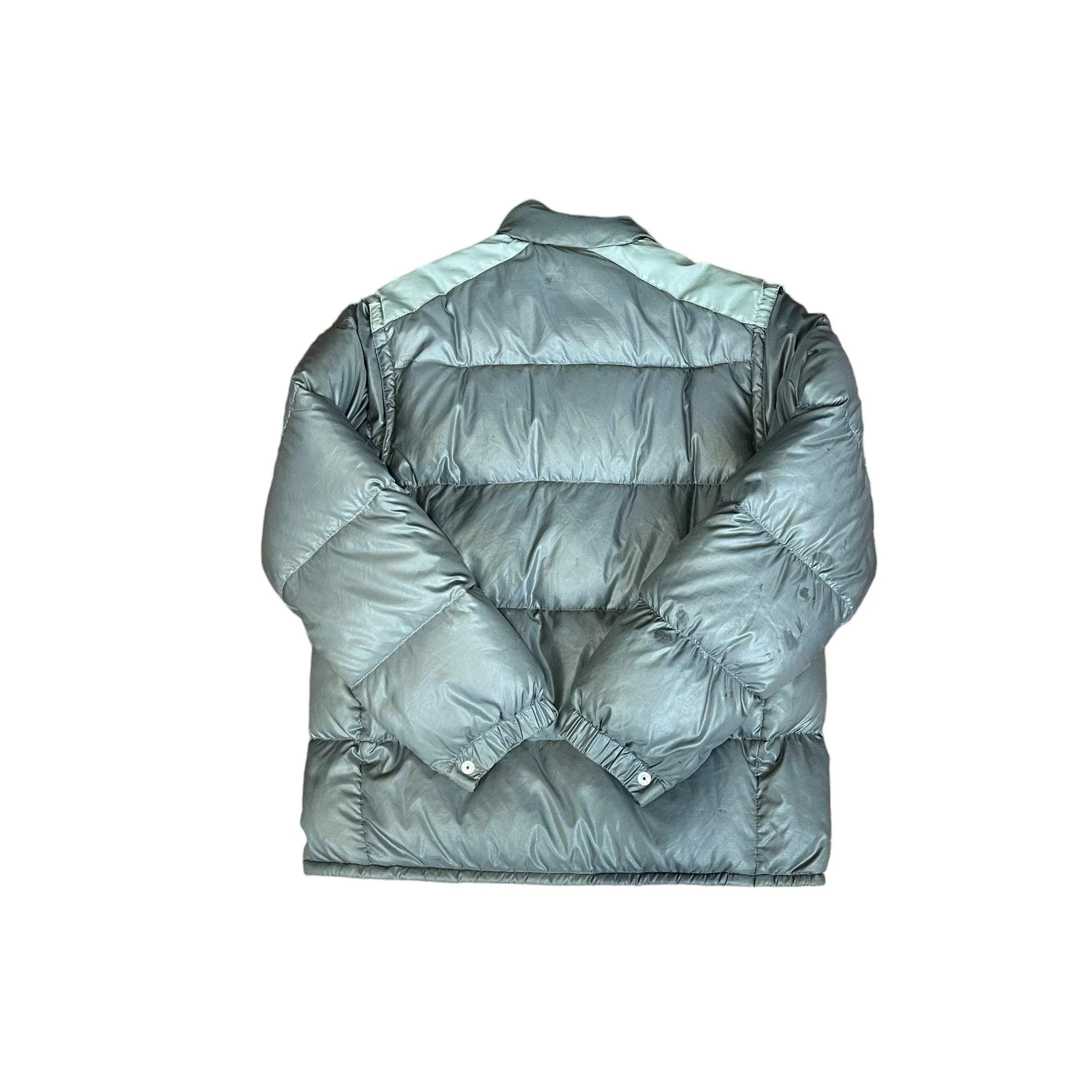 Vintage 90s Grey Moncler Grenoble Puffer Coat - Large