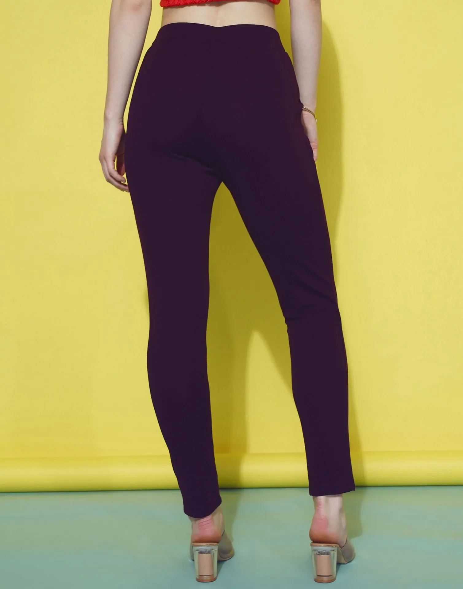 Wine Leggings Fit Pant