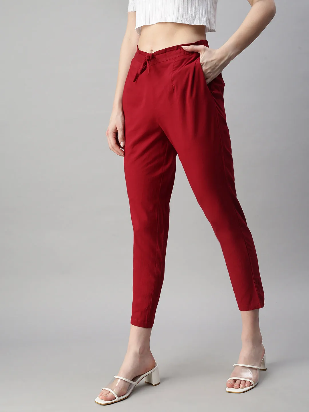 Women's Straight Pant Maroon