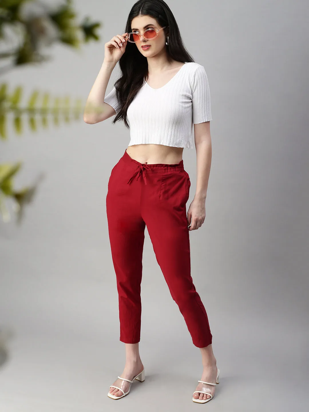 Women's Straight Pant Maroon