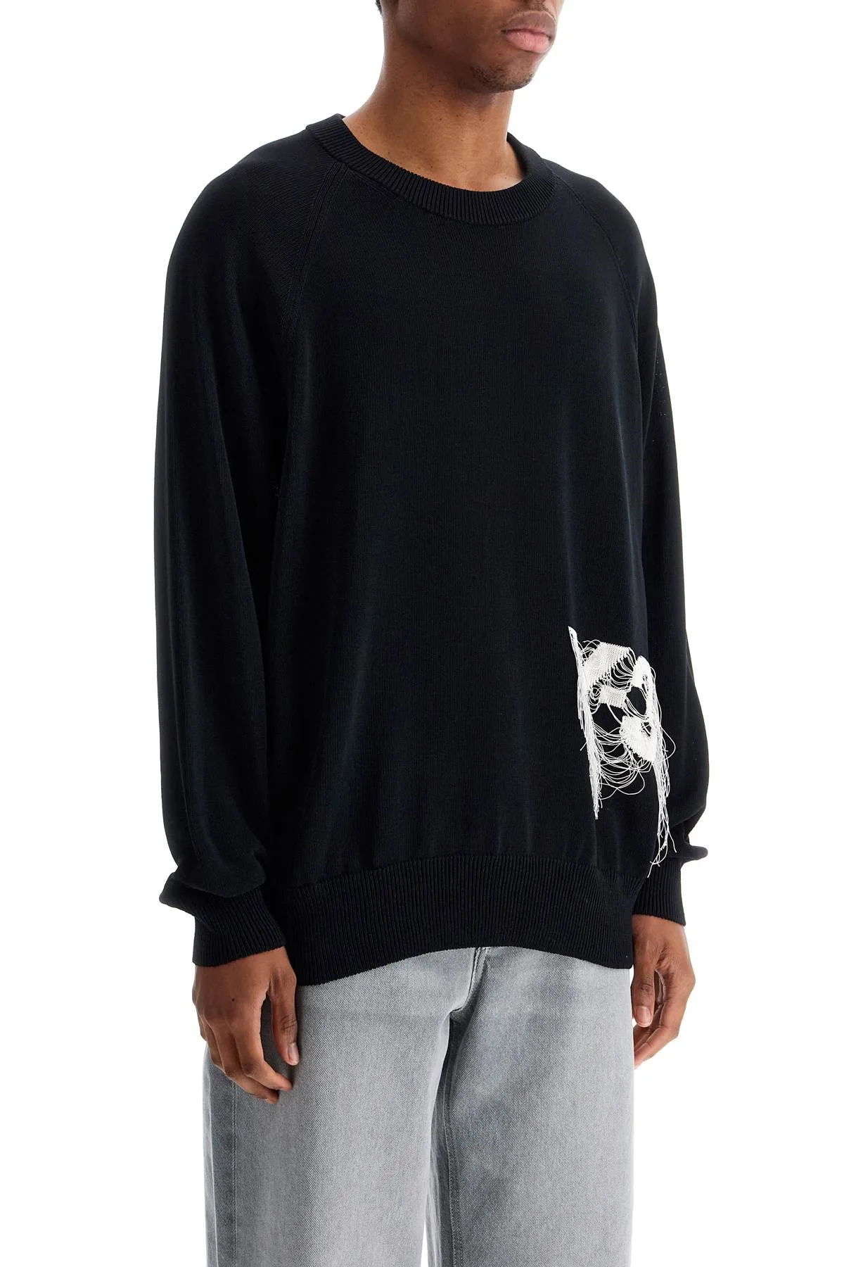 Y 3 Black Recycled Polyester Sweater With Embroidered Logo